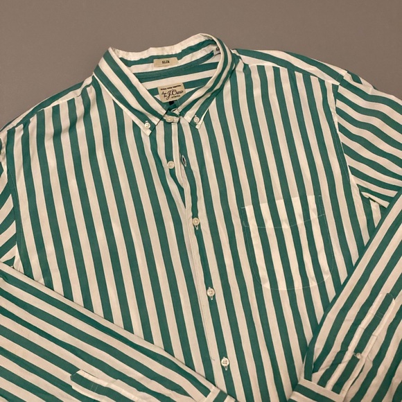 J. Crew Button Down Striped Slim Fit Shirt SIZE XL - Picture 2 of 3
